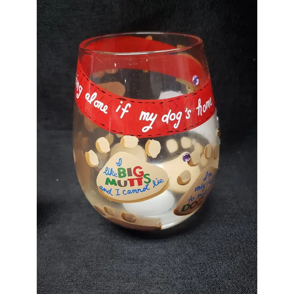 Lolita Love My Dog & Pug Life Wine Glasses Pug Decor & BNWT Socks | Doggy Lover